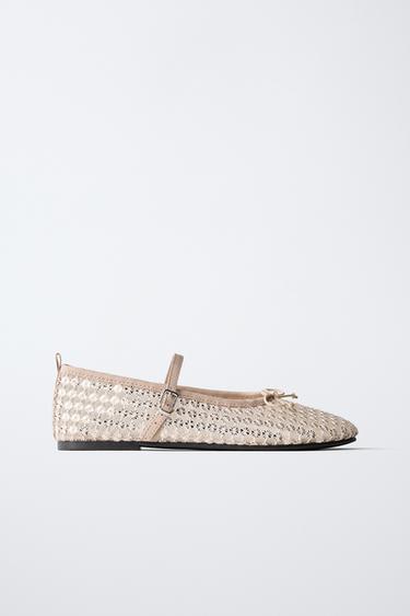 SEQUIN BALLET FLATS - Pink by Zara