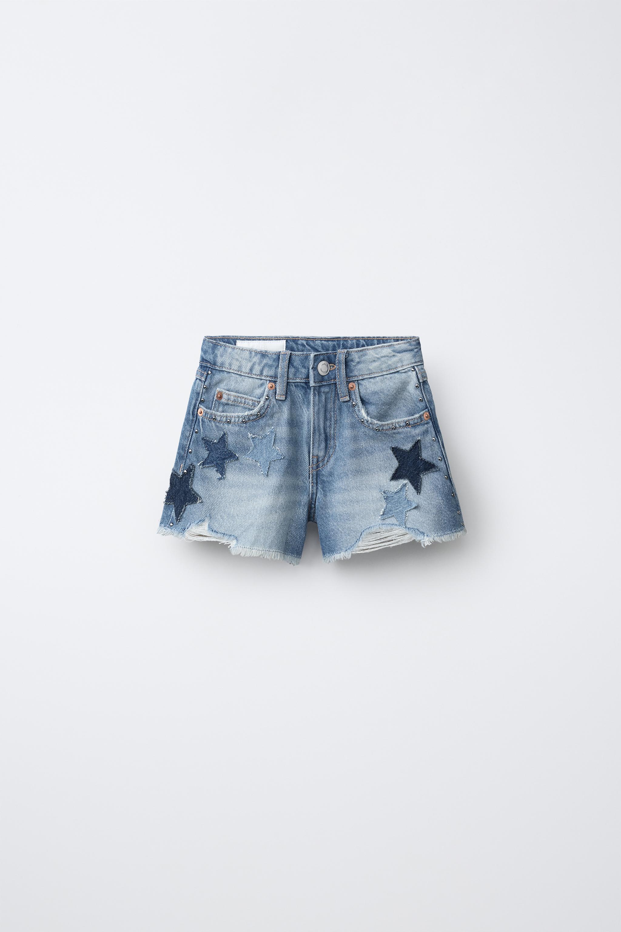 Детские шорты Zara STAR DENIM SHORTS
