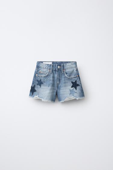 BERMUDA DENIM ESTRELLAS - Azul de Zara - Imagen 0