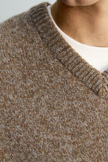 PULL COL EN V ÉDITION LIMITÉE - Marron de Zara - Image 5