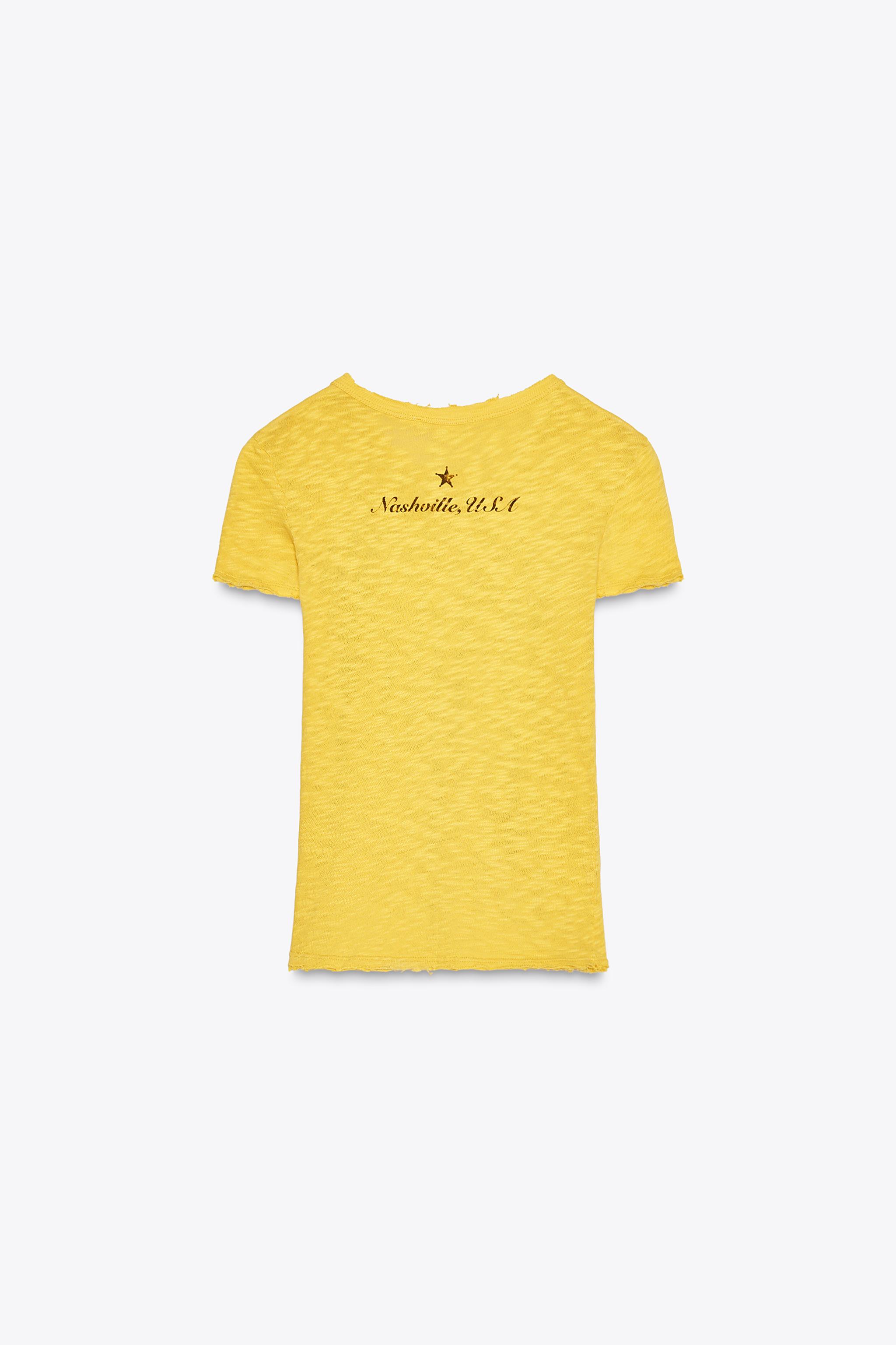 ZARA FLAME テキスト Tシャツ 0264/355 FLAME TEXT T-SHIRT - Mustard | ZARA United States