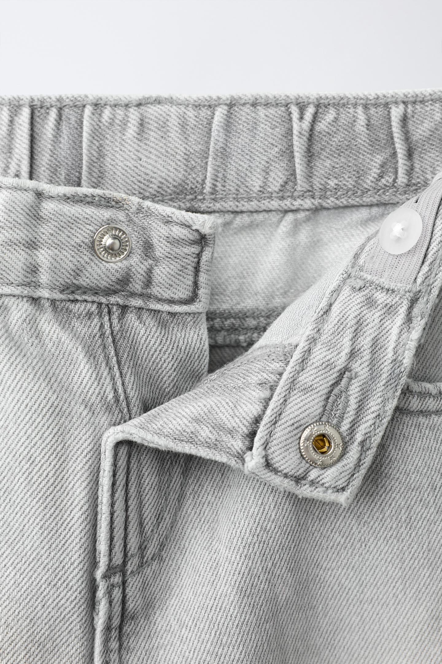Детские джинсы Zara Straight, цвет: Жемчужный серый — фото 4