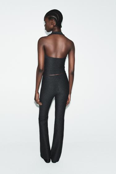 PANTALON FLARE INTERLOCK - Chiné foncé de Zara - Image 3