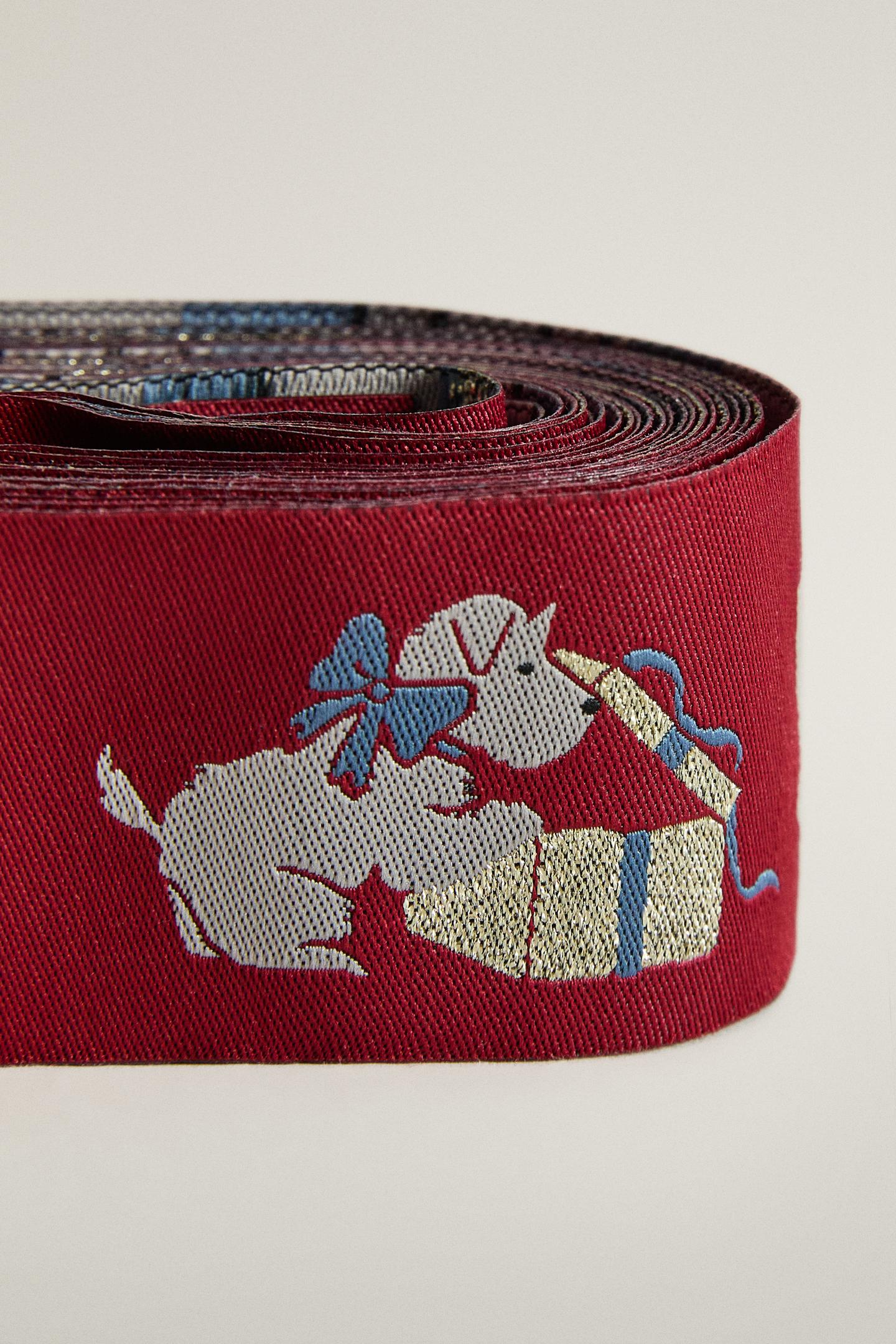 Zara Christmas Puppy Jacquard Ribbon, цвет: Разноцветный — фото 2