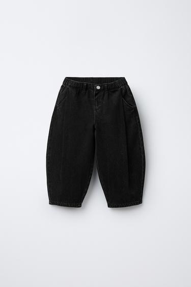 데님 벌룬 팬츠 - Zara 블랙