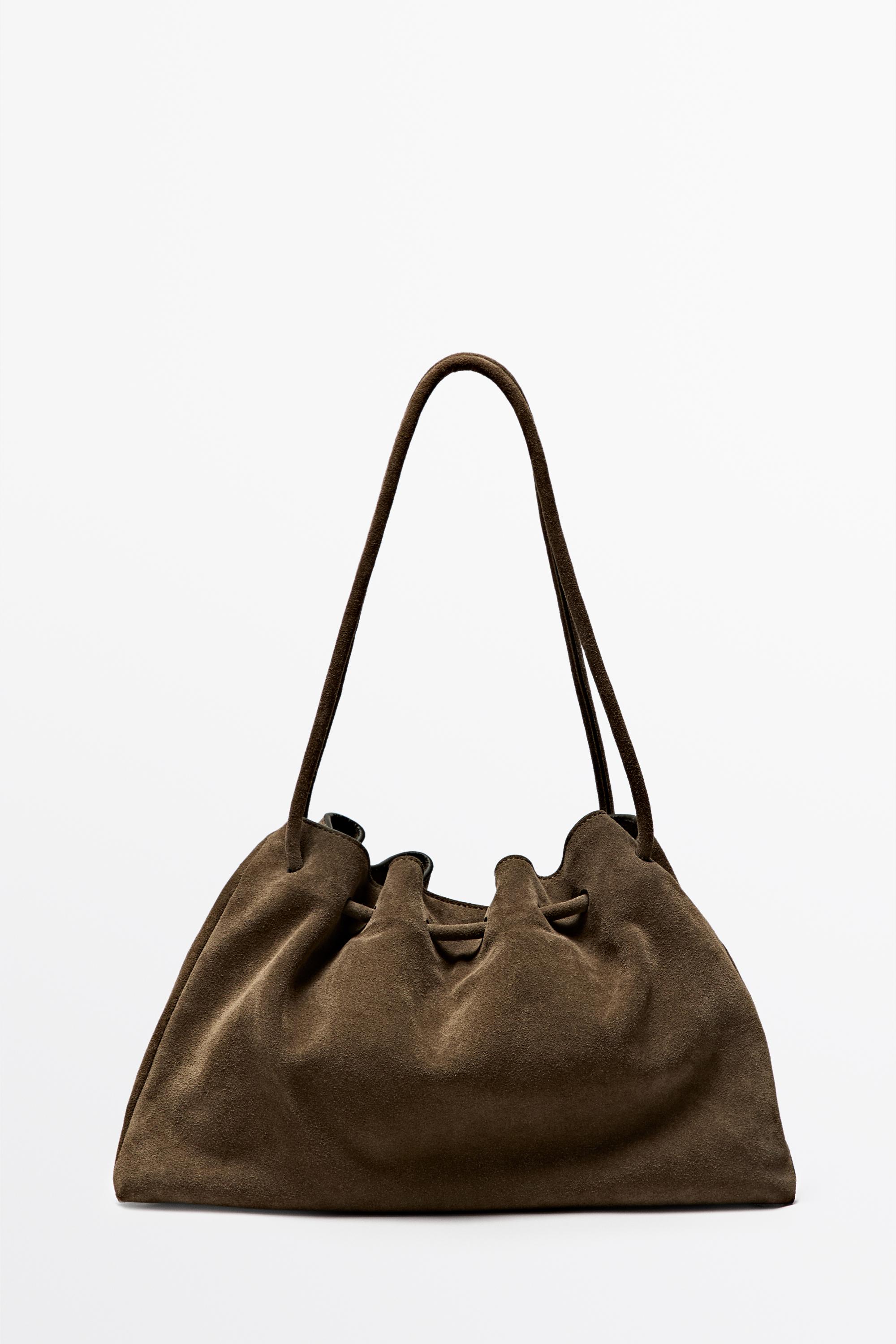 Ruched split suede leather bag - 299 | ZARA United States