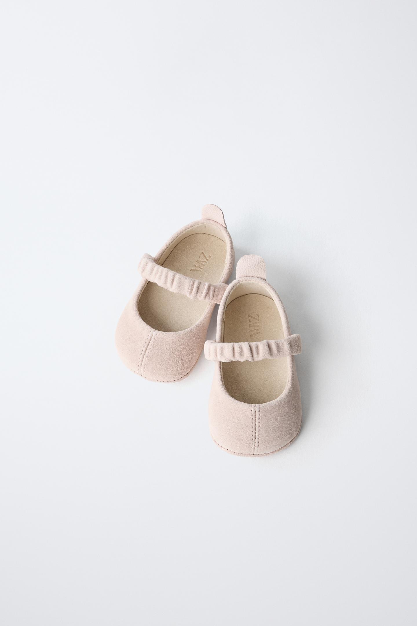 Детские балетки Zara Leather Ballet Flats, цвет: Розовый — фото 8