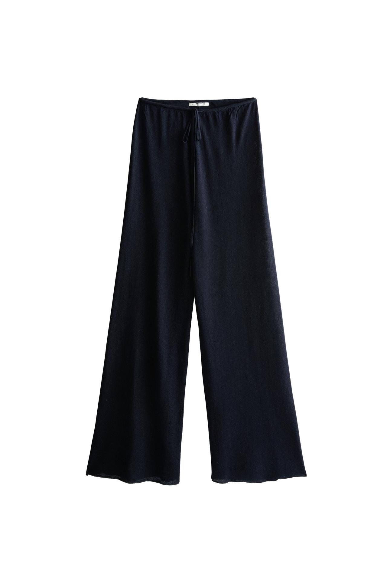 PLAIN WOOL SILK TROUSERS
