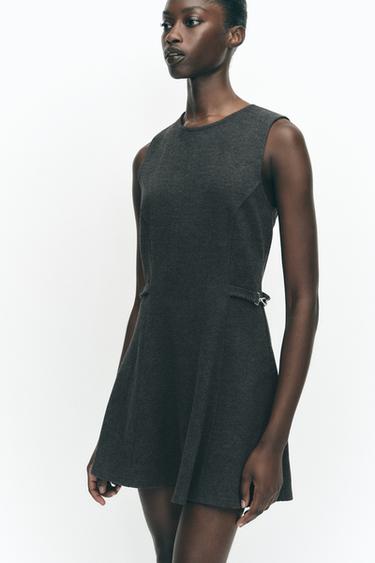 SOFT BUCKLE DETAIL MINI DRESS - Grey by Zara - Image 0