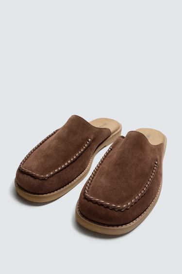 SABOTS EN CUIR - Marron de Zara - Image 5