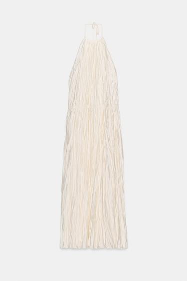 ZW COLLECTION PLEATED HALTER DRESS - Vanilla by Zara - Image 0