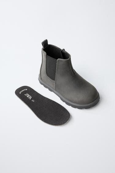 BAREFOOT LEATHER BOOTS - Anthracite grey by Zara - Image 3