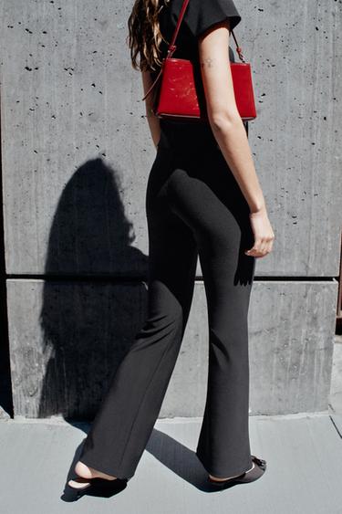 Zara SASH FLARE PANTS - Black