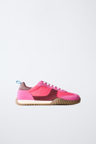 Zara COMBINED SNEAKERS - Fuchsia