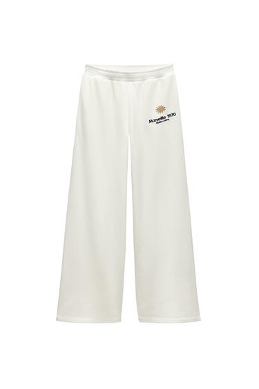 EMBROIDERED PLUSH JERSEY TROUSERS