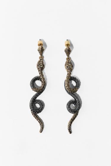 PENDIENTES COMBINADOS SERPIENTE TEXTURA - Dorado de Zara