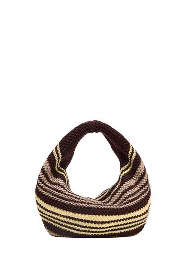 STRIPED CROCHET BUCKET BAG