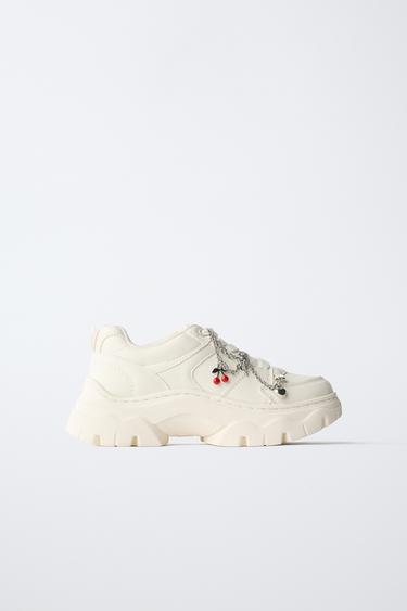 Zara CHARM CHUNKY SNEAKERS - White