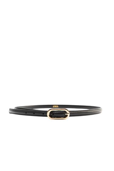 TOPSTITCHED LEATHER BELT