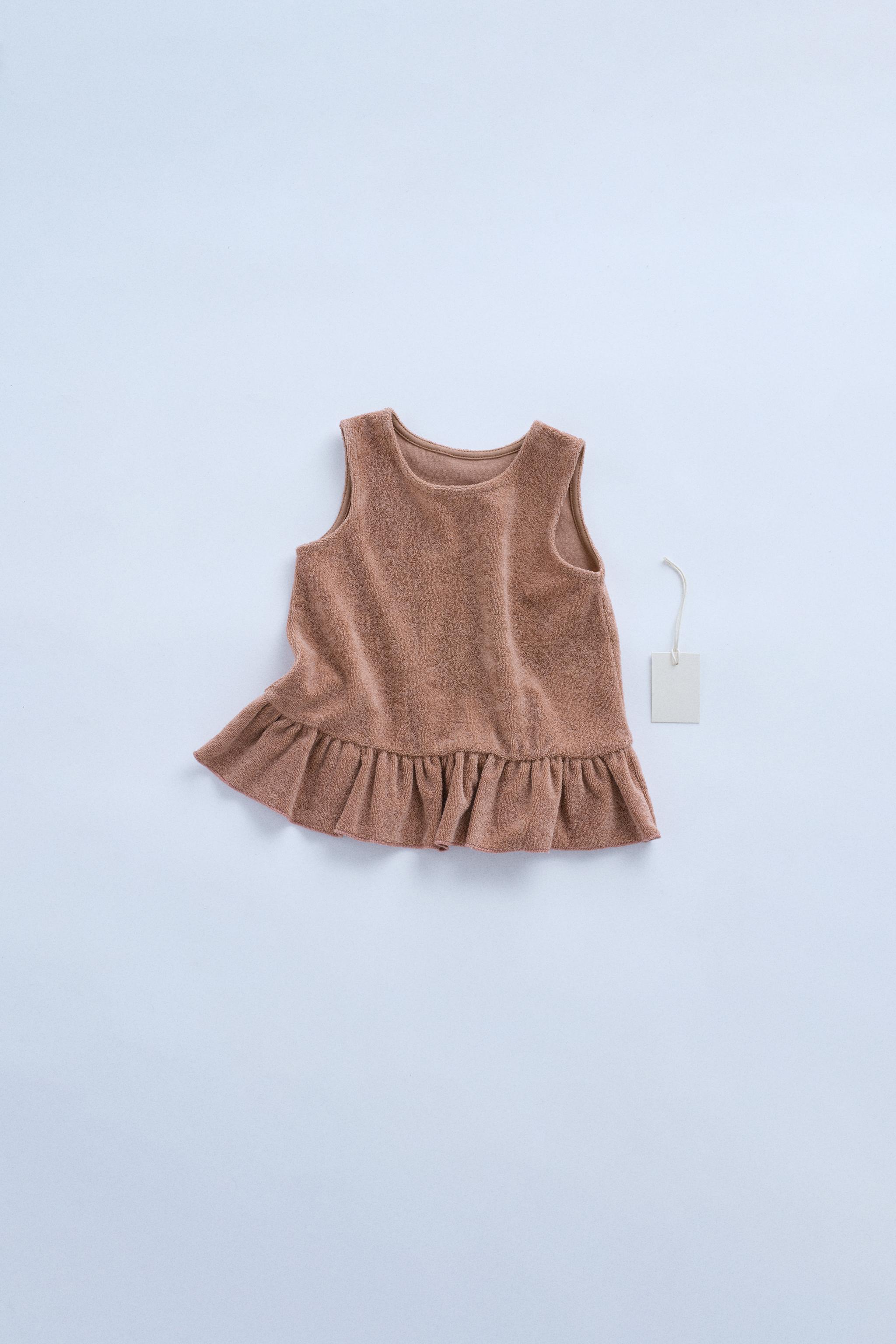 ZARA TIMELESS - RUFFLED TERRY T-SHIRT - Dark pink | ZARA