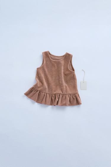 ZARA TIMELESS - TOWEL T-SHIRT WITH RUFFLES - Dark pink by Zara - Image 0