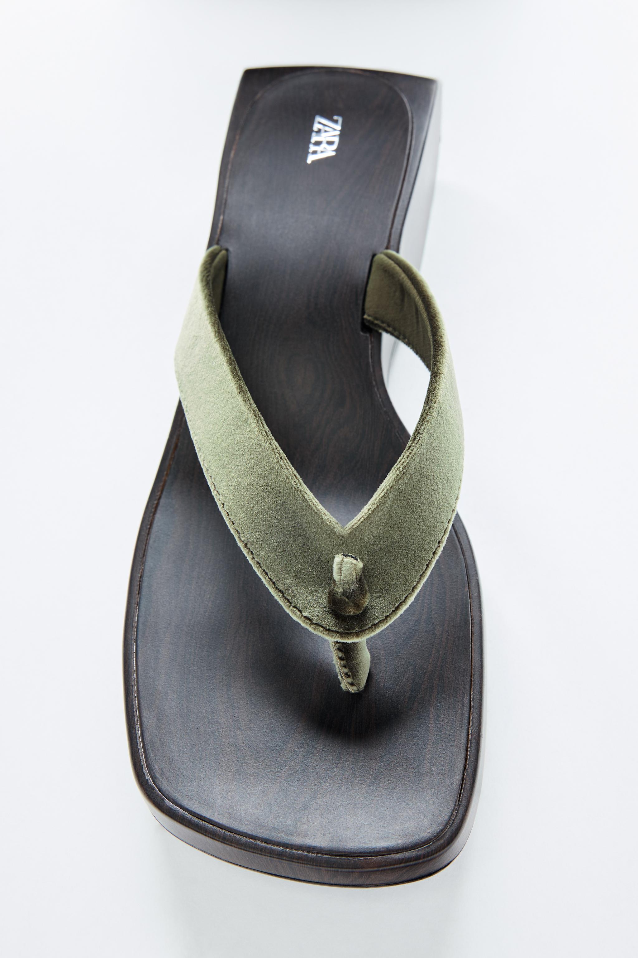 VELVET WEDGE SANDALS
