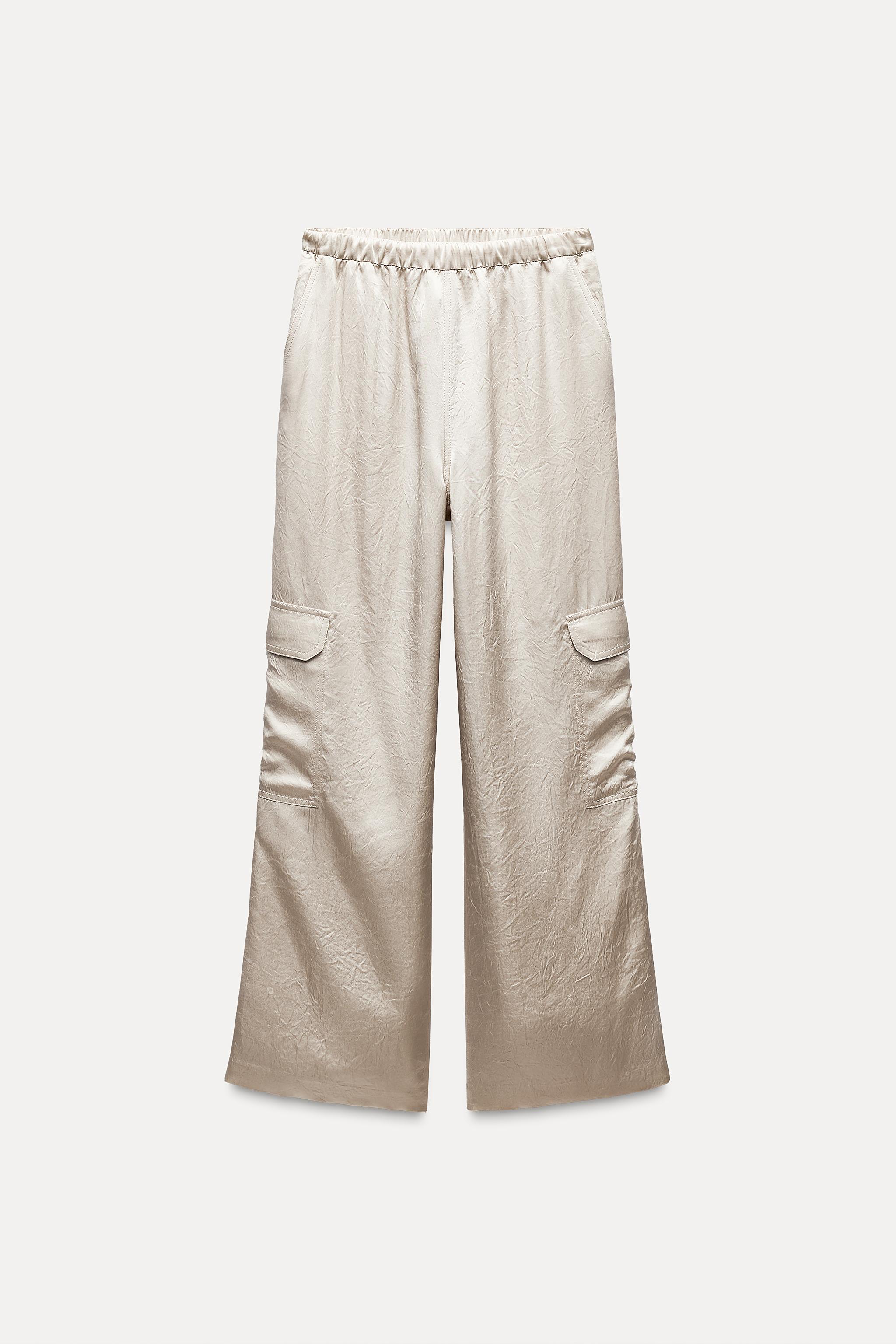 Pantalon cargo satiné zara sale