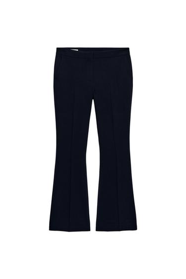 Zara FLARE PANTS - Navy blue