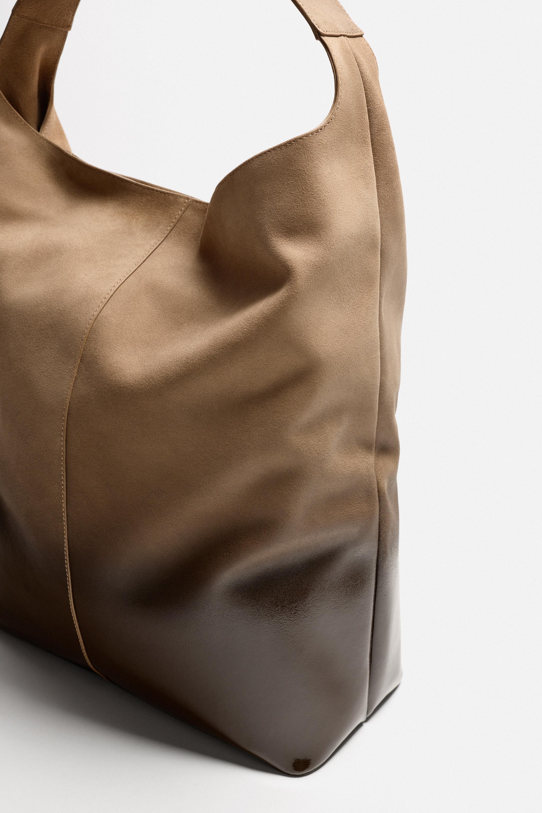 LACQUERED LEATHER SHOPPER BAG