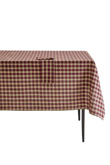Zara DYED THREAD CHECK CHRISTMAS TABLECLOTH - Dark red - Image 0