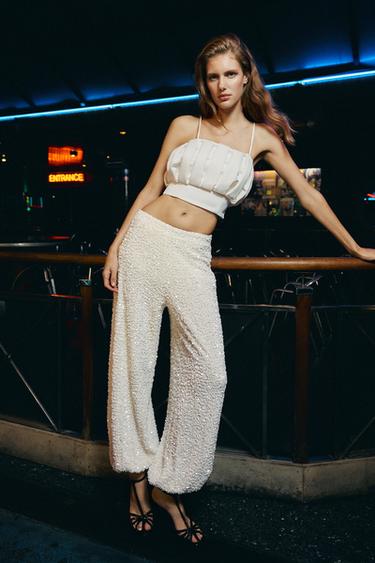 STRAPPY BALLOON TOP - Ecru by Zara