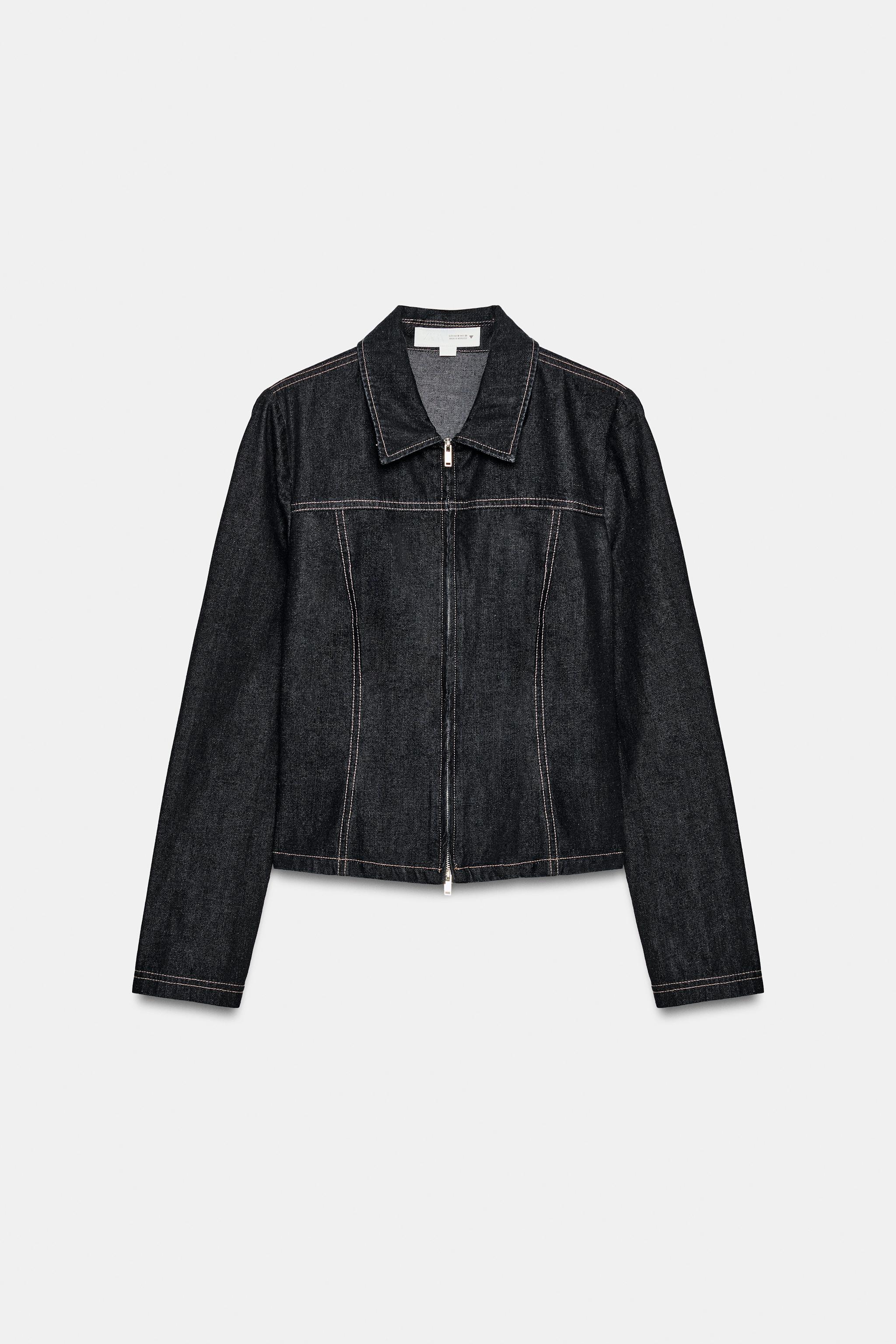 Женские рубашки Zara ZIP DENIM SHIRT — фото 6