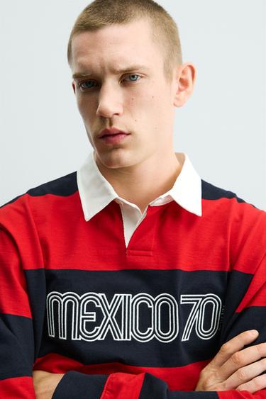 Zara MEXICO 70 FIFA WORLD CUP™ STRIPED POLO - Red