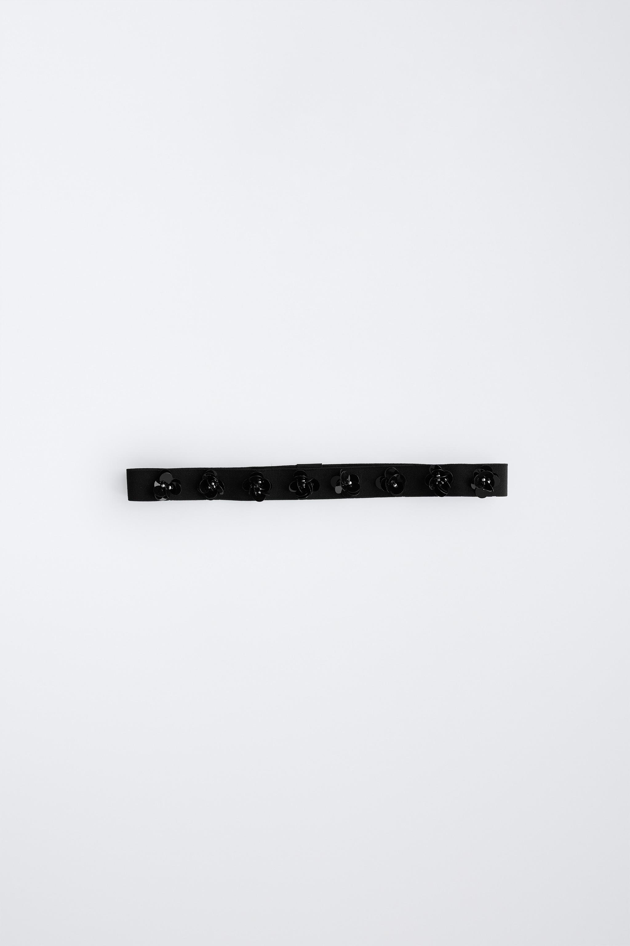 TIARA ELÁSTICA FLORES - Preto | ZARA Brasil