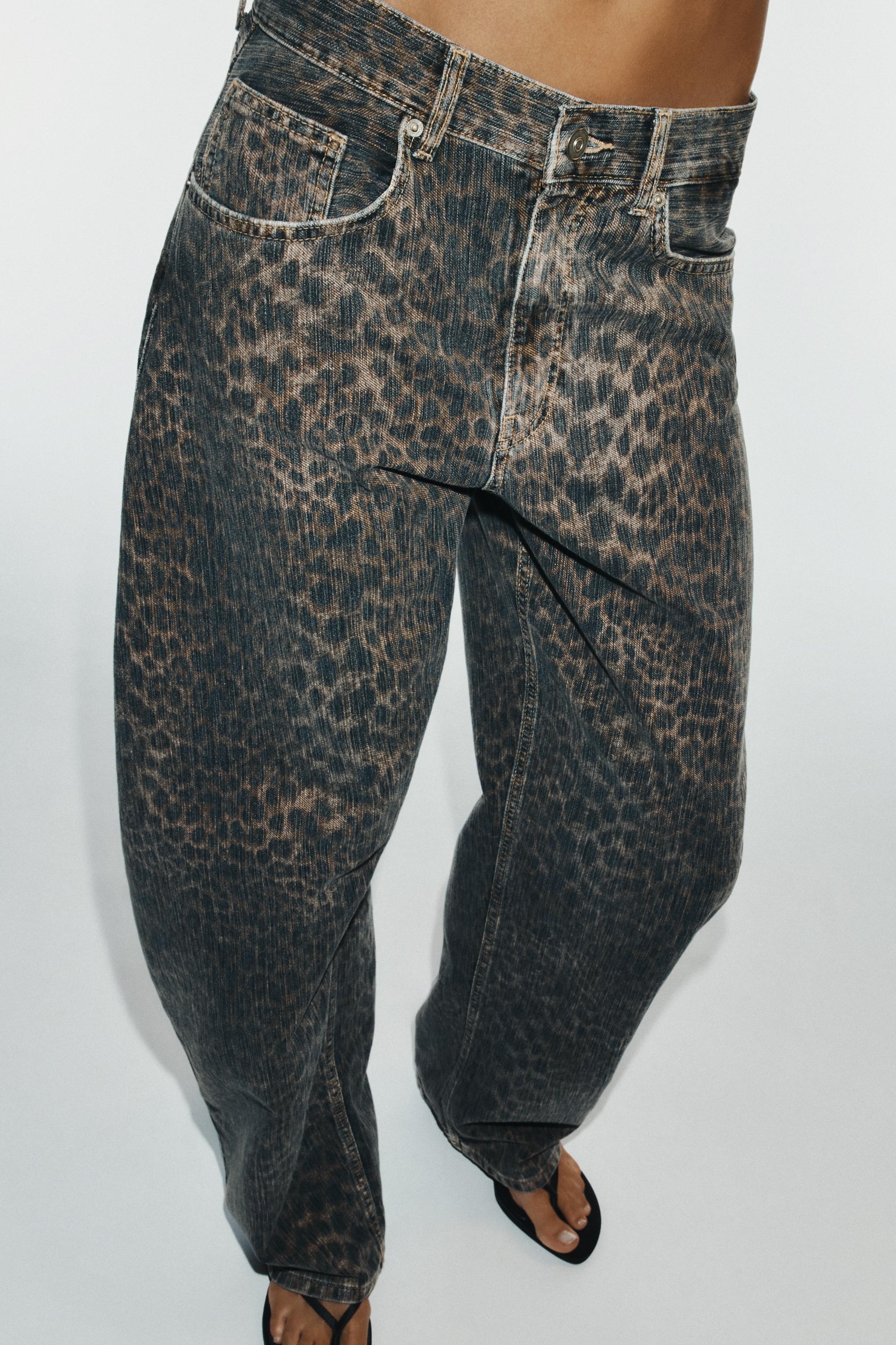 TRF ANIMAL PRINT BARREL JEANS