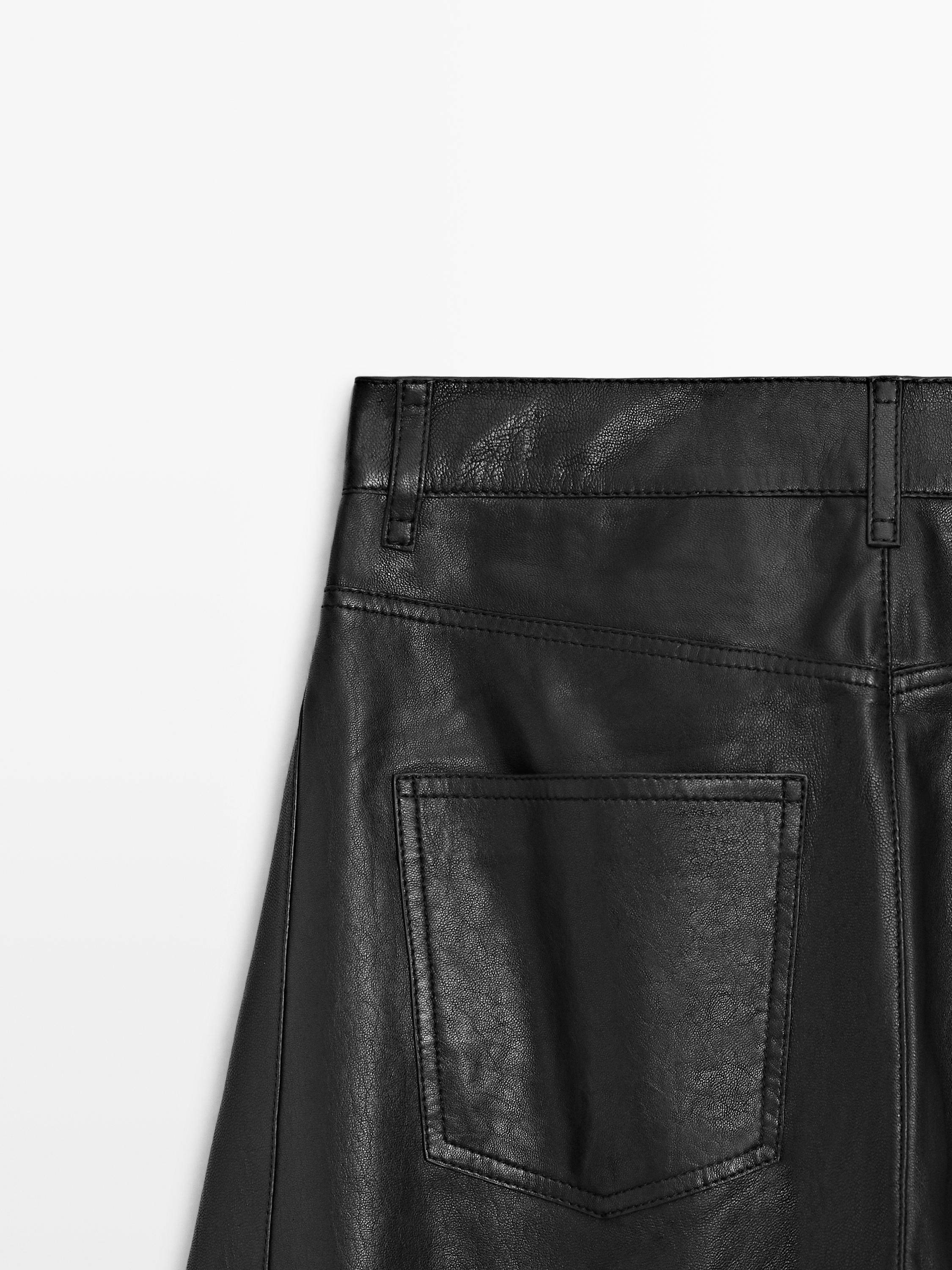 Balloon fit nappa leather trousers