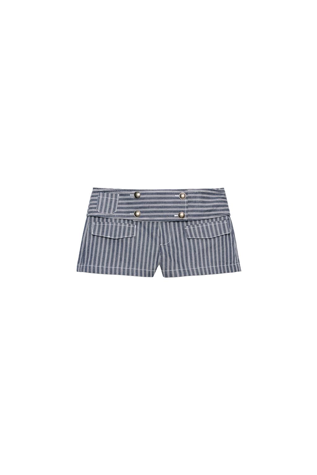 STRIPED MINI SHORTS WITH BUTTONS