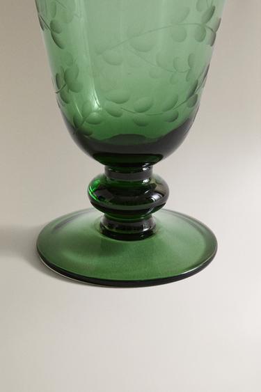 CHRISTMAS LEAF WINE GLASS - Green by Zara - Image 3