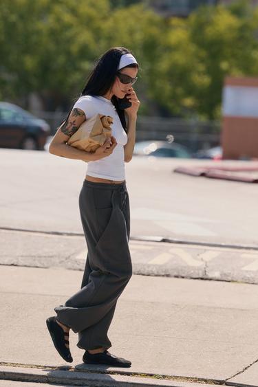 PANTALÓN JOGGER BOLSILLOS - Plomo de Zara