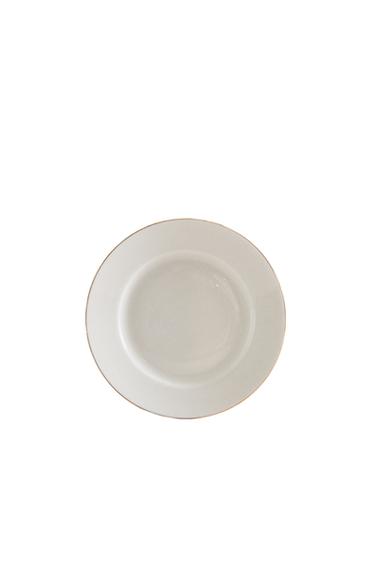 RIMMED BONE CHINA SIDE PLATE - Gold by Zara