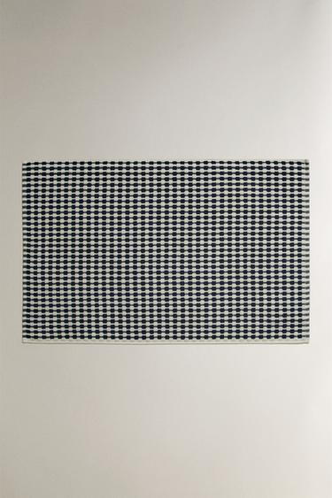 TEXTURED WAFFLE BATH MAT - Navy blue by Zara