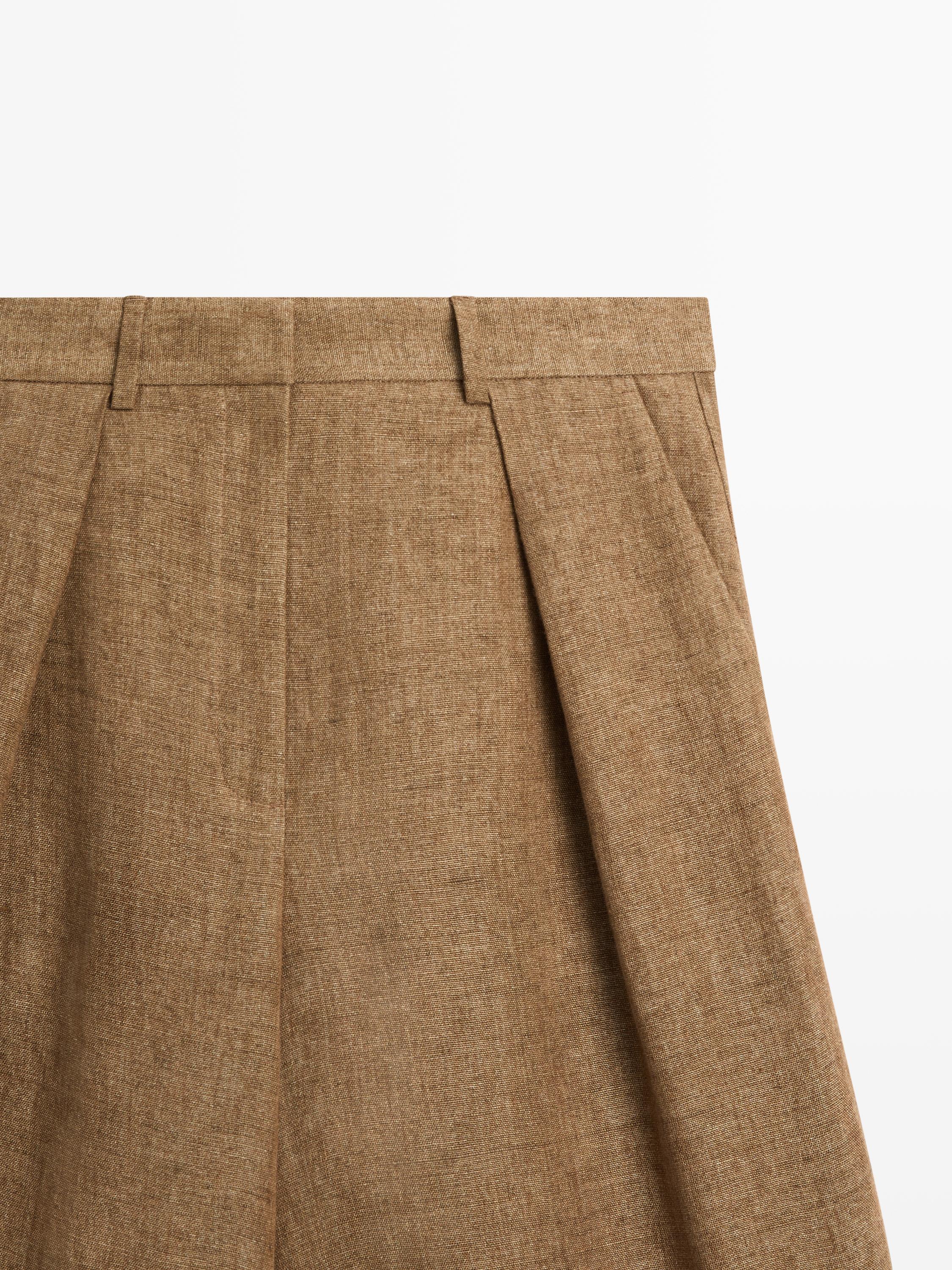Melange linen suit Bermuda shorts