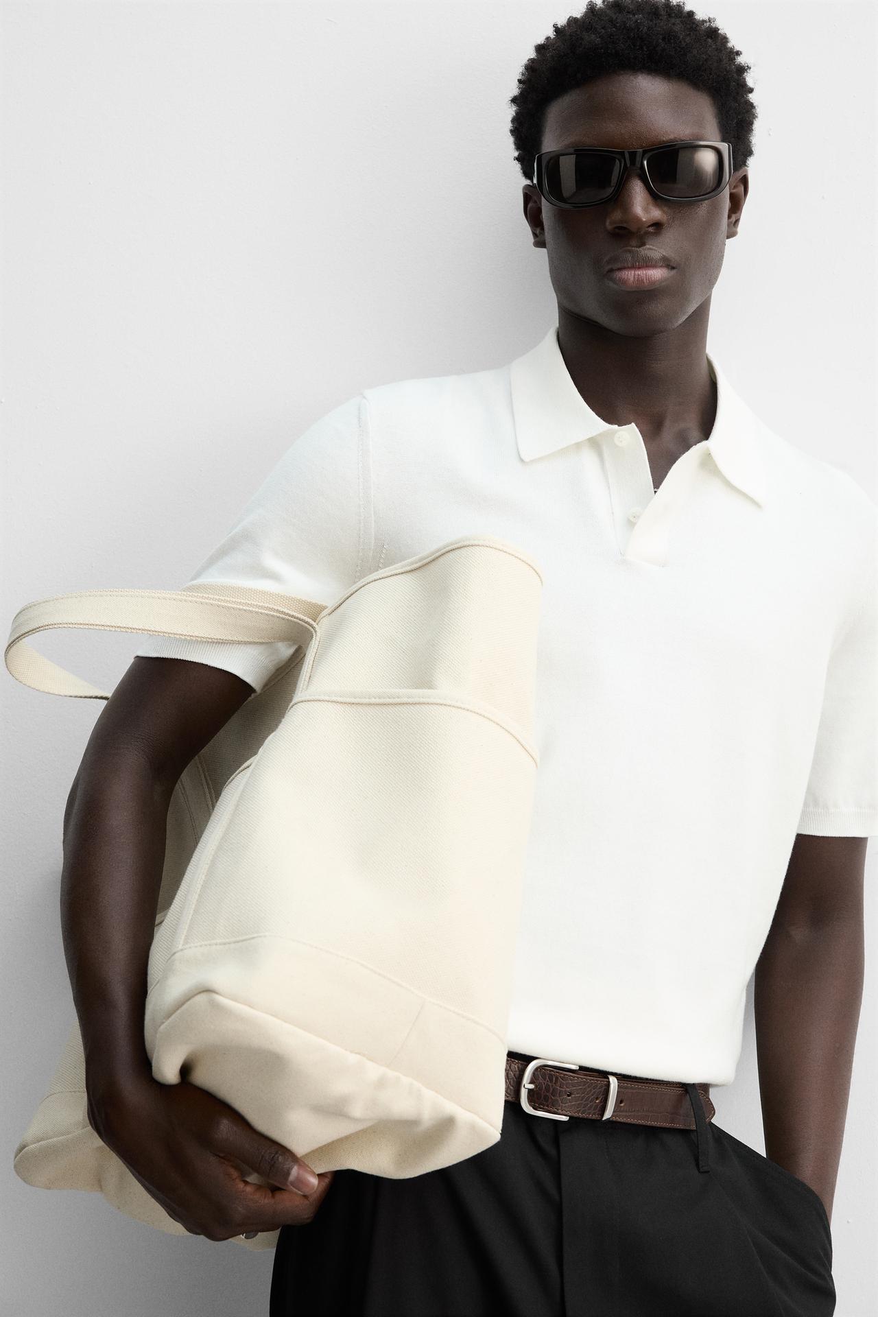 COTTON KNIT POLO SHIRT - Ecru by Zara