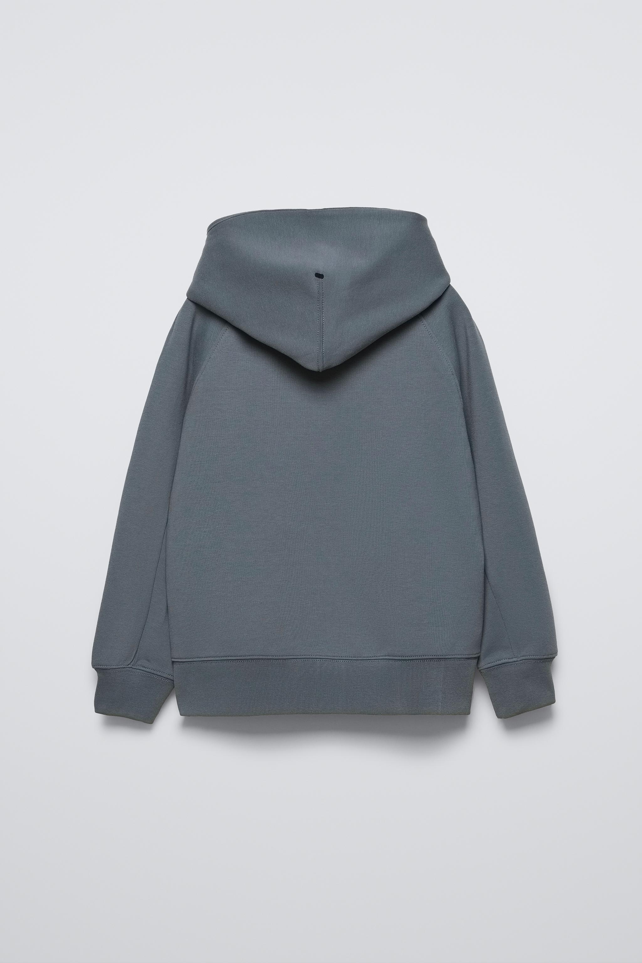 Basic grey hoodie zara online