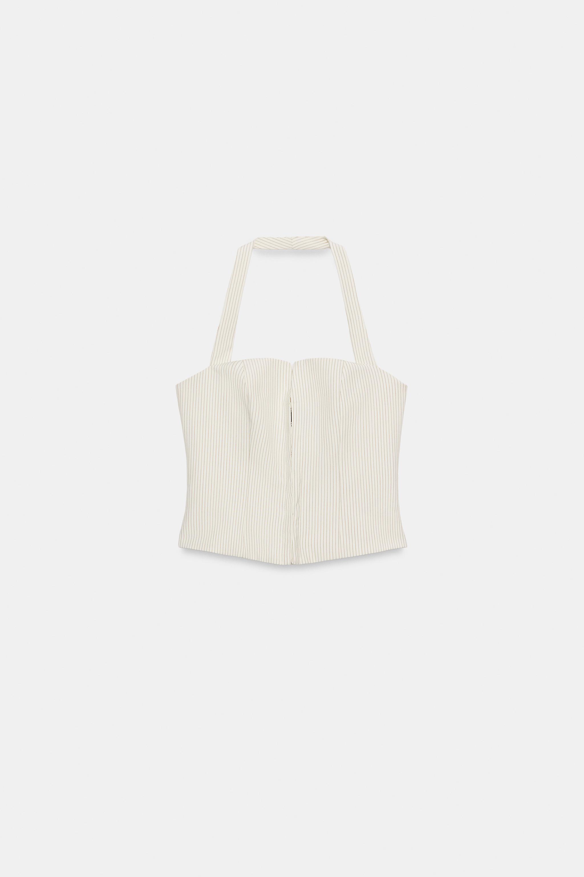 Zara Çizgili Halter Korse Top görsel 5