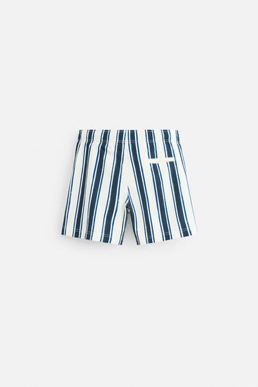 MAILLOT DE BAIN MOYEN RAYURES - Écru / Bleu de Zara - Image 7