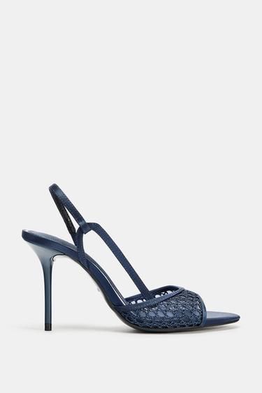 MESH HEEL SANDALS - Blue by Zara - Image 0