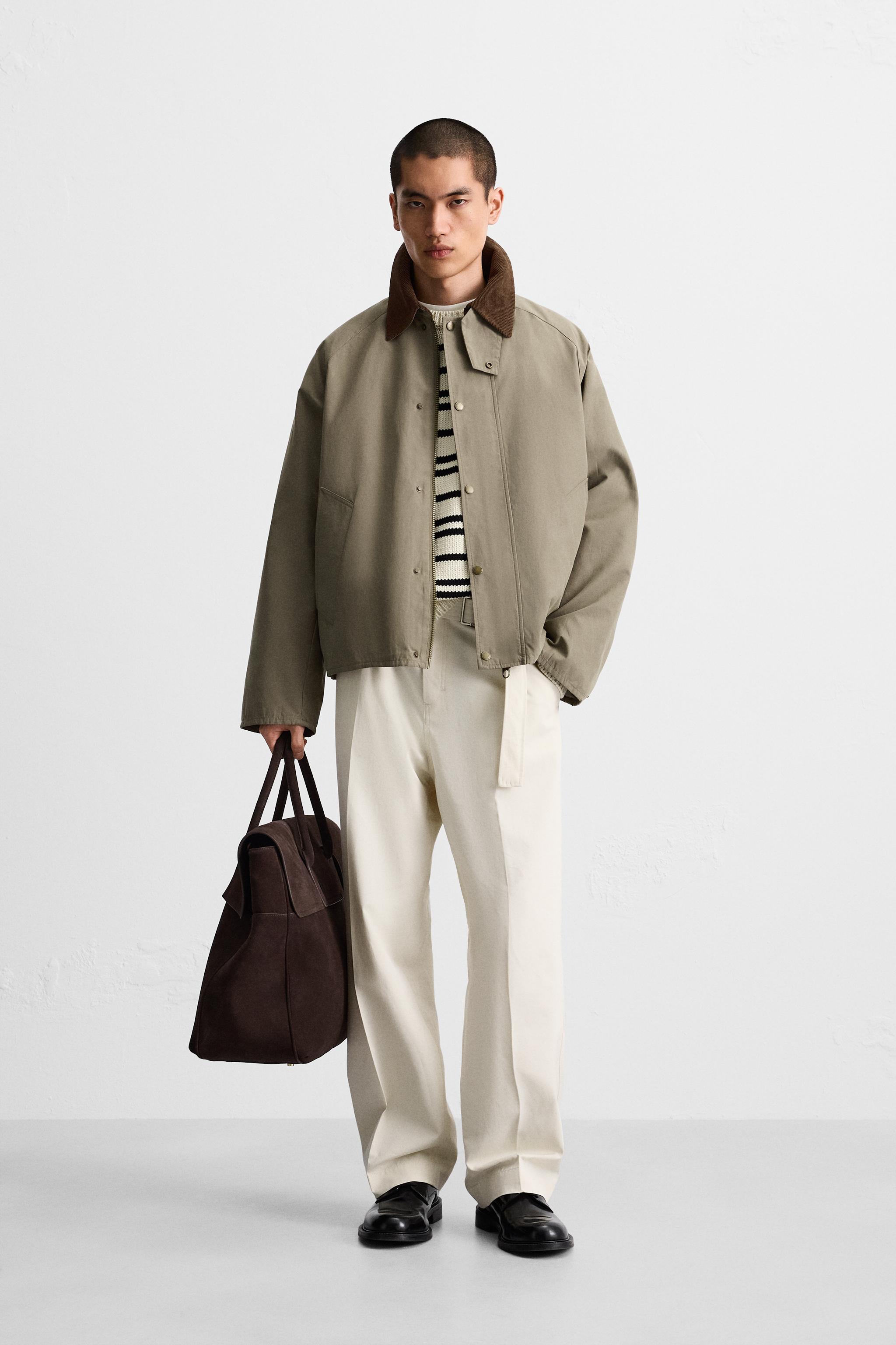ショート丈ダブルフェイスジャケット - ダークブラウン | ZARA