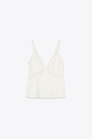 TOP DENTELLE ZW COLLECTION - Blanc de Zara - Image 4