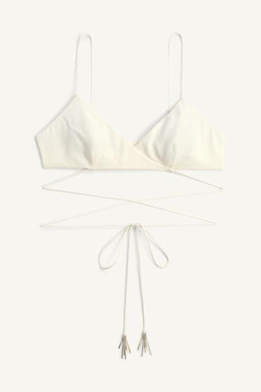 SUJETADOR TRIANGULAR APLIQUES LIMITED EDITION - Blanco roto de Zara